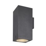 SLV Enola Up/Down Wall Light Aluminium Grey Square 55W 6000lm - 930-940 CCT | Outdoor - IP65 - Best Colour Rendering