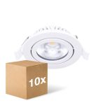 Multipack 10x Noxion LED Adjustable Slim Spot White Round 6W 350lm 60D - 920-930 Dim To Warm | 85mm - IP54 - Dimmable - Best Colour Rendering