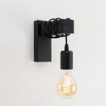 Eglo Wall Light Townshend Wood Black | Suitable for E27