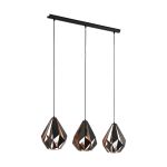 Eglo Pendant Carlton 1 Black, Copper | Suitable for 3x E27