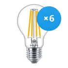 Multipack 6x Philips Corepro LED Bulb E27 Pear Clear 10.5W 1521lm - 840 Cool White | Replaces 100W
