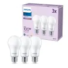 Multipack 3x Philips Bulb LED E27 Pear Frosted 13W 1521lm - 840 Cool White